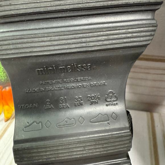 Mini Melissa Black Kick Off Platform Sandals 2Y - Picture 7 of 8